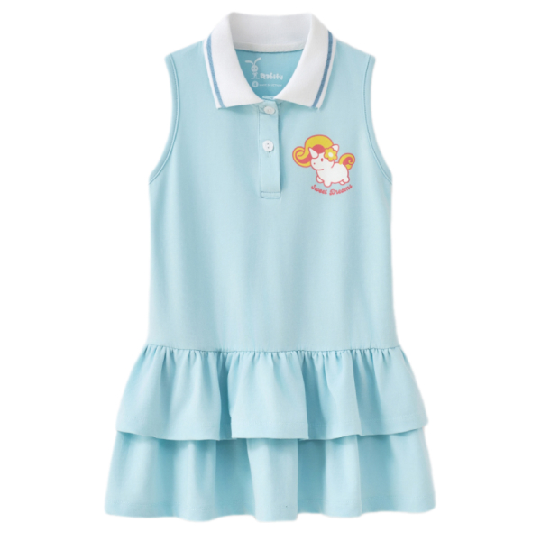 Đầm Rabity cotton xanh dương